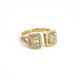 Load image into Gallery viewer, 14K Solid Gold Rectangle Diamond Baguette Ring.