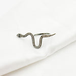 Load image into Gallery viewer, DR015. Diamond Sterling Silver Snake Ring with Gemstone