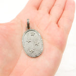 Load image into Gallery viewer, Diamond Sterling Silver Oval Stars Pendant