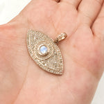 Load image into Gallery viewer, DP294. Diamond Sterling Silver Eye Pendant with Gemstone
