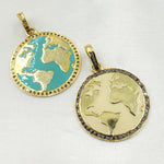Load image into Gallery viewer, DP769A. Diamond Sterling Silver Round Planet Pendant