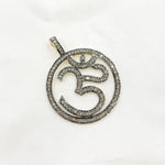 Load image into Gallery viewer, DP031. Diamond Sterling Silver OM Symbol Round Pendant