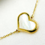 Load image into Gallery viewer, BR402583. 14K Solid Gold Mother of Pearl Heart Bracelet