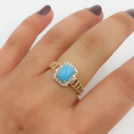 Load image into Gallery viewer, CR97178TQ7X5. 14K Solid Gold Diamond and Turquoise Ring
