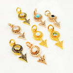 Load image into Gallery viewer, DC364. Diamond Silver Arrow Mini Charm with Gemstone
