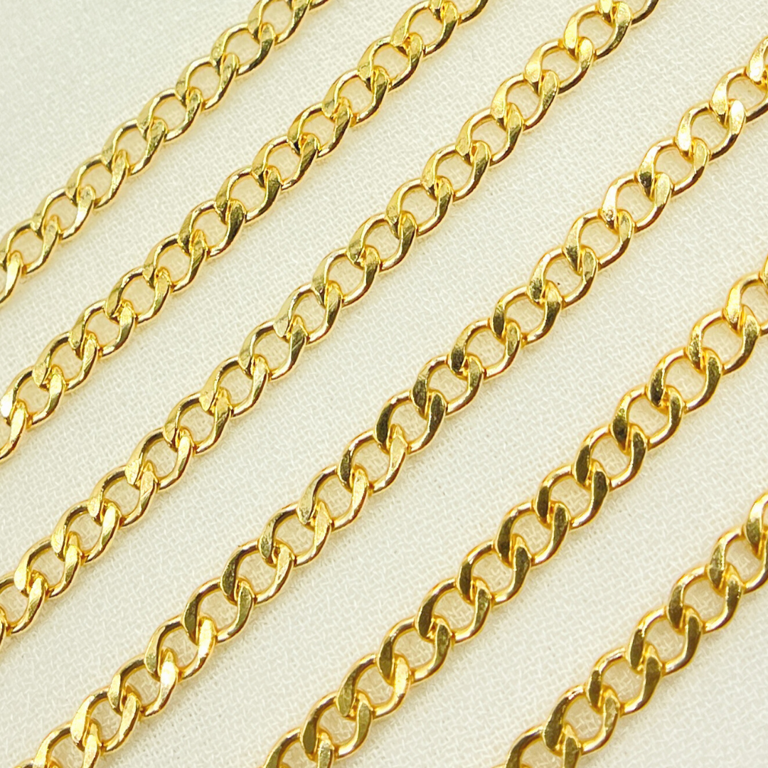 2810CHRGF. Gold Filled Flat Curb Link Chain