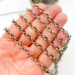 Load image into Gallery viewer, Silver Oxidized Rolo Chain