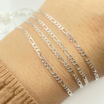 Load image into Gallery viewer, Sterling Silver Flat Figaro Link Chain