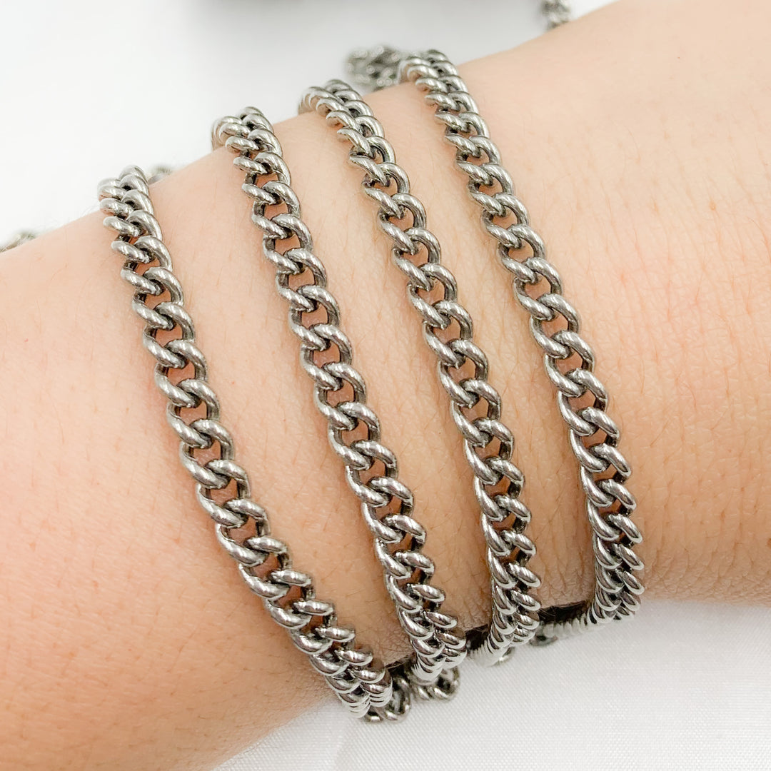 Y2OX. Oxidized Sterling Silver Curb Chain