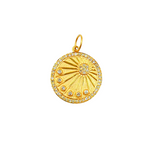Load image into Gallery viewer, 14K Solid Gold with Diamonds Circle Charm. GDP267