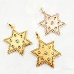 Load image into Gallery viewer, Diamond Silver Star Pendant with Gemstone