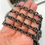 Load image into Gallery viewer, Buy Now Black Rhodium Sterling Silver Heavy Oval Link Chain