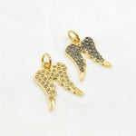 Load image into Gallery viewer, Diamond Sterling Silver Wings Charm