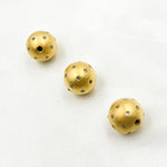 Load image into Gallery viewer, DC096. Diamond & Sterling Silver Gold Plated Round Bead