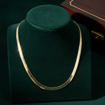 Load image into Gallery viewer, 420CCTDBRA8. 14K Solid Gold Flat Snake Necklace