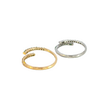 Load image into Gallery viewer, 14K Solid Gold Double Band Diamond and Emerald Ring
