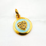 Load image into Gallery viewer, Shop Now Diamond Sterling Silver Round Heart Enamel Charm