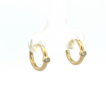 Load image into Gallery viewer, HP400760Y. 14K Solid Gold Diamond Huggies Earrings