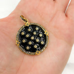 Load image into Gallery viewer, Diamond Sterling Silver Round Star Enamel Pendant