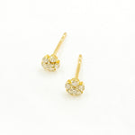 Load image into Gallery viewer, ER115283. 14k Solid Gold Diamond Flower Studs