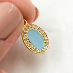 Load image into Gallery viewer, Sterling Silver Oval Enamel Charm