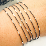 Load image into Gallery viewer, Oxidized 925 Sterling Silver Satellite Tube Chain.