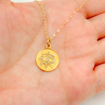 Load image into Gallery viewer, 14K Solid Gold Diamond Evil Eye Charm. GDP187