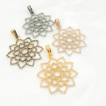 Load image into Gallery viewer, DP471. Diamond & Sterling Silver Flower Pendant