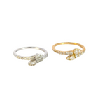 Load image into Gallery viewer, 14k Solid Gold Double Line Diamond Ring.