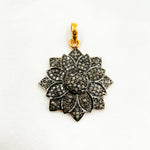 Load image into Gallery viewer, DP076. Diamond Sterling Silver Flower Pendant
