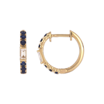 Load image into Gallery viewer, EHE57441. 14K Solid Gold Diamonds and Gemstone Hoops