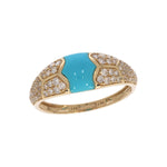 Load image into Gallery viewer, DRN05816TQ. 14k Solid Gold Turquoise and Diamond Fancy Ring