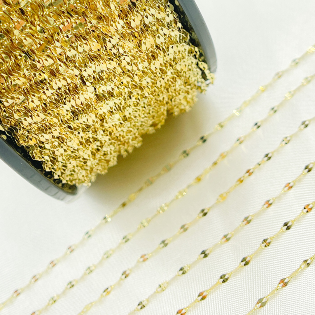 Gold Plated 925 Sterling Silver Flat Marina Link Chains
