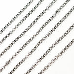 Load image into Gallery viewer, Black Rhodium Sterling Silver Rolo Link Chain