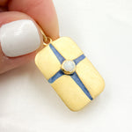 Load image into Gallery viewer, Buy Now Rectangle Enamel Pendant with Gemstones