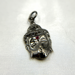 Load image into Gallery viewer, DC705. Diamond Sterling Silver Buddha Head Pendant