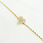 Load image into Gallery viewer, BR401902. 14k Solid Gold Diamond Heart Bracelet
