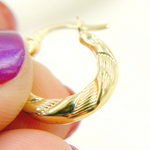 Load image into Gallery viewer, GER134. 14K Gold Twisted Hollow Hoop Earrings