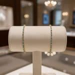 Load image into Gallery viewer, BTF65392TQ. 14k Solid Gold Diamond and Turquoise Beaded Bracelet