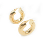 Load image into Gallery viewer, 14K Solid Gold Chunky Hollow Hoop Earrings