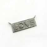 Load image into Gallery viewer, DC019. Diamond Silver Rectangle Love Connector Pendant