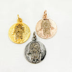 Load image into Gallery viewer, DC525. Diamond Sterling Silver Round Hamsa Charm