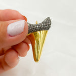 Load image into Gallery viewer, DE023. Pave Diamond Sterling Silver Horn Pendant