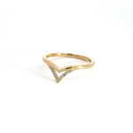 Load image into Gallery viewer, 14k Solid Gold Chevron Diamond Ring.