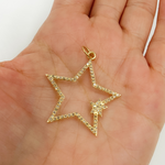 Load image into Gallery viewer, 14K Gold with Diamonds Double Star Shape with Star Charm. GDP39