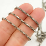 Load image into Gallery viewer, X2OX. Oxidized 925 Sterling Silver Bar Link Chain