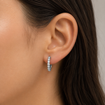 Load image into Gallery viewer, EHB56424. 14K Solid Gold Diamond Hoop Earring.