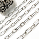 Load image into Gallery viewer, Silver Paperclip Smooth & Diamond Cut Link Chains