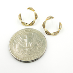 Load image into Gallery viewer, EFB52071. 14K Solid Gold and Diamonds Semi Circle Earrings