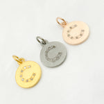 Load image into Gallery viewer, DC062. Diamond Sterling Silver Letter "C" Round Charm
